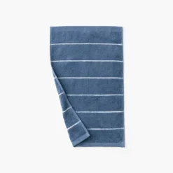 Serviettes Invité|Carré Blanc Serviette invité coton Hypnotic indigo