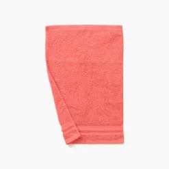 Serviettes Invité|Carré Blanc Serviette invité coton Lola II corail