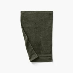 Coffrets Cadeaux|Serviettes Invité|Carré Blanc Serviette invité coton Lola II vert kaki