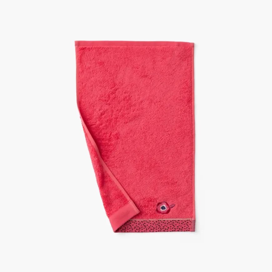Serviettes Invité|Carré Blanc Serviette invité coton Rosella coquelicot
