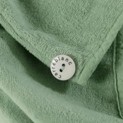 Coffrets Cadeaux|Accessoires Beauté|Carré Blanc Serviette pour cheveux en velours de coton biologique Naturelle eucalyptus