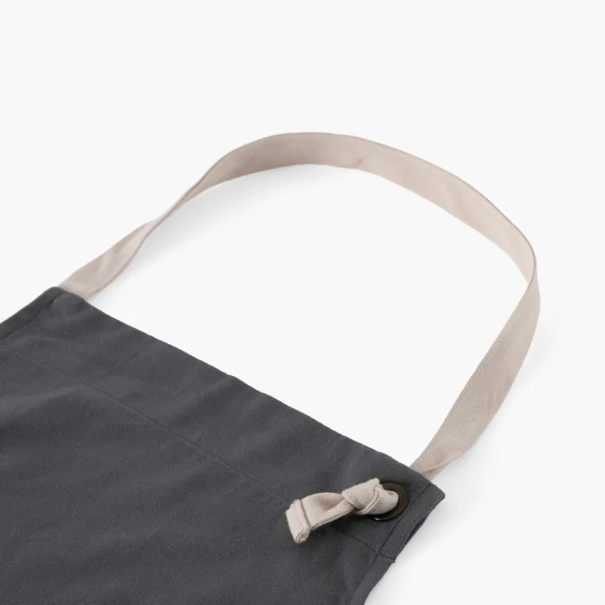 Coffrets Cadeaux|Coffrets Cadeaux|Carré Blanc Tablier de cuisine coton Signature charbon