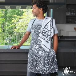 Coffrets Cadeaux|Carré Blanc Tablier de cuisine coton Jakè x