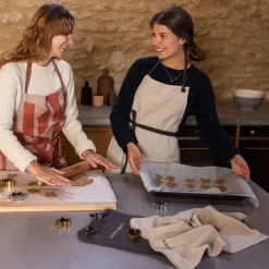 Coffrets Cadeaux|Carré Blanc Tablier de cuisine coton Signature grège