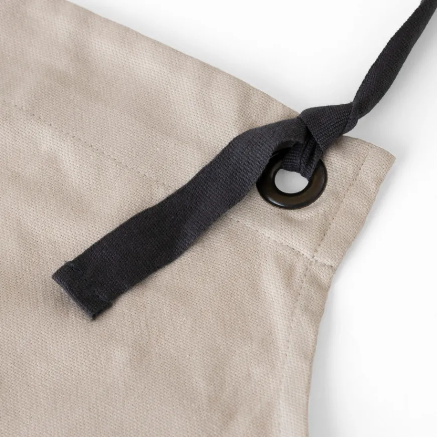 Coffrets Cadeaux|Carré Blanc Tablier de cuisine coton Signature grège