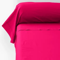 Taies De Traversin|Carré Blanc Taie de traversin percale de coton Neo magenta