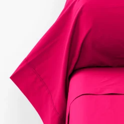 Taies De Traversin|Carré Blanc Taie de traversin percale de coton Neo magenta