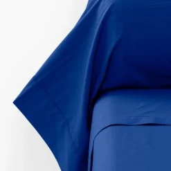 Taies De Traversin|Carré Blanc Taie de traversin percale de coton Neo outremer