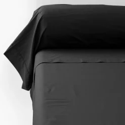 Taies De Traversin|Carré Blanc Taie de traversin percale de coton Neo anthracite
