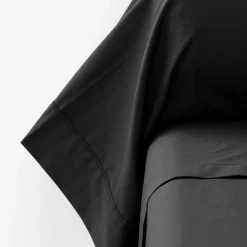 Taies De Traversin|Carré Blanc Taie de traversin percale de coton Neo anthracite