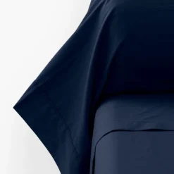 Taies De Traversin|Carré Blanc Taie de traversin percale de coton Neo marine