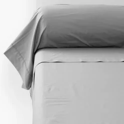 Taies De Traversin|Carré Blanc Taie de traversin percale de coton Neo gris