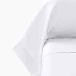 Taies De Traversin|Carré Blanc Taie de traversin satin de coton unie Prestige blanc