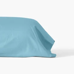 Taies De Traversin|Carré Blanc Taie de traversin satin de coton unie Prestige glacier