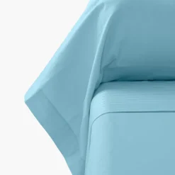 Taies De Traversin|Carré Blanc Taie de traversin satin de coton unie Prestige glacier