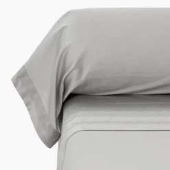 Taies De Traversin|Carré Blanc Taie de traversin satin de coton Titane