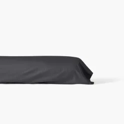 Taies De Traversin|Carré Blanc Taie de traversin satin de coton unie Prestige noir