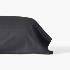 Taies De Traversin|Carré Blanc Taie de traversin satin de coton unie Prestige noir