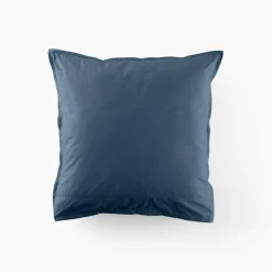 Taies D’oreiller|Carré Blanc Taie d'oreiller carrée coton Neo Bleu prusse