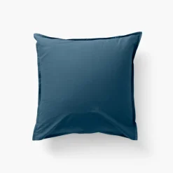 Taies D’oreiller|Carré Blanc Taie d'oreiller carrée coton Neo Bleu prusse