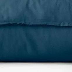 Taies D’oreiller|Carré Blanc Taie d'oreiller carrée coton Neo Bleu prusse