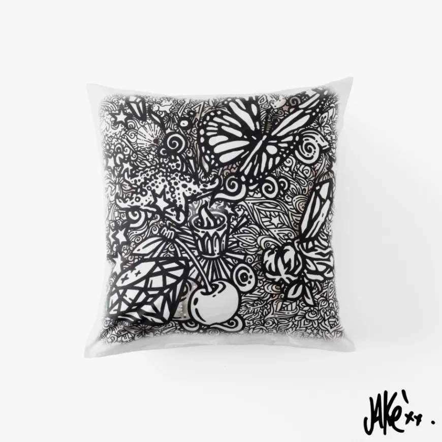 Coffrets Cadeaux|Taies D’oreiller|Carré Blanc Taie d'oreiller carrée coton Jakè x