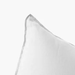 Taies D’oreiller|Carré Blanc Taie d'oreiller carrée lin et coton lavé Songe blanc