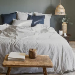 Taies D’oreiller|Carré Blanc Taie d'oreiller carrée percale de coton Neo ficelle