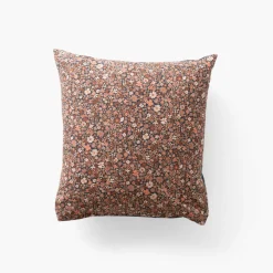Taies D’oreiller|Carré Blanc Taie d'oreiller carrée percale de coton Neo bleu prusse floral