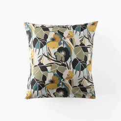 Taies D’oreiller|Carré Blanc Taie d'oreiller carrée percale de coton Neo ficelle floral