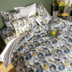 Taies D’oreiller|Carré Blanc Taie d'oreiller carrée percale de coton Neo ficelle floral