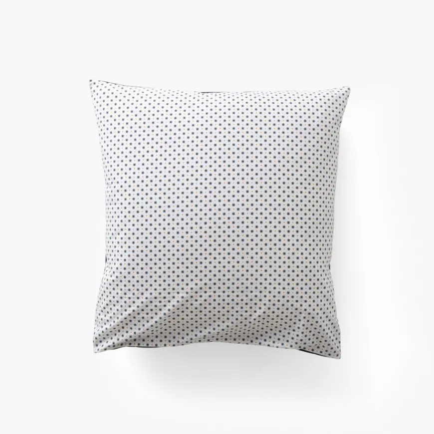 Taies D’oreiller|Carré Blanc Taie d'oreiller carrée percale de coton Neo anthracite géométrique