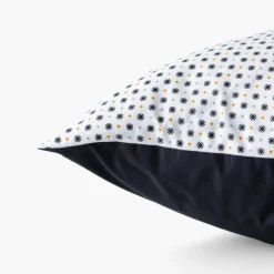 Taies D’oreiller|Carré Blanc Taie d'oreiller carrée percale de coton Neo anthracite géométrique
