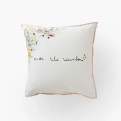 Linge De Litbio|Taies D'oreiller|Carré Blanc Taie d'oreiller carrée pur coton bio Rêve d'or