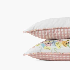 Linge De Litbio|Taies D'oreiller|Carré Blanc Taie d'oreiller carrée pur coton bio Rêve d'or