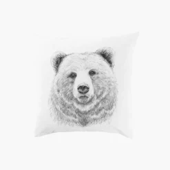 Taies D'oreiller|Taies D’oreiller|Carré Blanc Taie d'oreiller carrée réversible percale de coton Grizzli