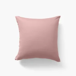 Taies D’oreiller|Carré Blanc Taie d'oreiller carrée satin de coton lavé bio Quartz blush