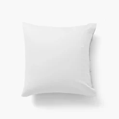 Taies D’oreiller|Carré Blanc Taie d'oreiller carrée satin de coton lavé bio Quartz blanc