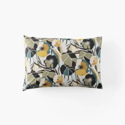 Taies D’oreiller|Carré Blanc Taie d'oreiller rectangulaire percale de coton Neo ficelle floral