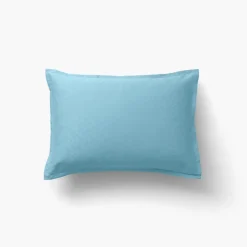 Taies D’oreiller|Carré Blanc Taie d'oreiller rectangulaire satin de coton jacquard pois et rayures Prestige glacier