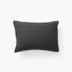 Taies D’oreiller|Carré Blanc Taie d'oreiller rectangulaire coton Neo anthracite