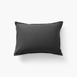 Taies D’oreiller|Carré Blanc Taie d'oreiller rectangulaire coton Neo anthracite