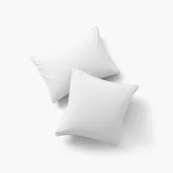 Taies D'oreiller|Taies D’oreiller|Carré Blanc Taie d'oreiller rectangulaire en pur coton lavé biologique Souffle blanc