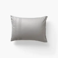 Taies D’oreiller|Carré Blanc Taie d'oreiller rectangulaire satin de coton Titane