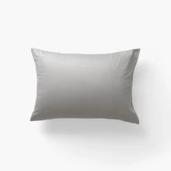 Taies D’oreiller|Carré Blanc Taie d'oreiller rectangulaire satin de coton Titane