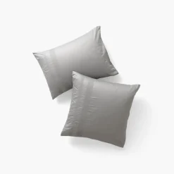 Taies D’oreiller|Carré Blanc Taie d'oreiller rectangulaire satin de coton Titane