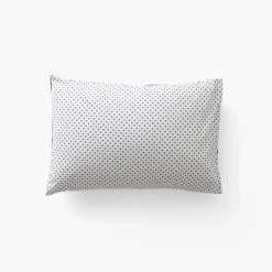 Taies D’oreiller|Carré Blanc Taie d'oreiller rectangulaire percale de coton Neo anthracite géometrique