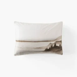 Taies D’oreiller|Carré Blanc Taie d'oreiller rectangulaire coton Horizons