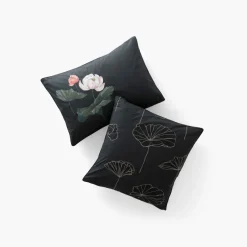 Taies D’oreiller|Carré Blanc Taie d'oreiller rectangulaire coton Lotus