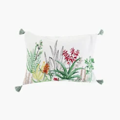 Taies D’oreiller|Carré Blanc Taie d'oreiller rectangulaire coton et lin Aloevera